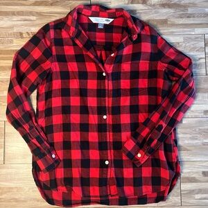 Old Navy Red and Black Checkered Shirt